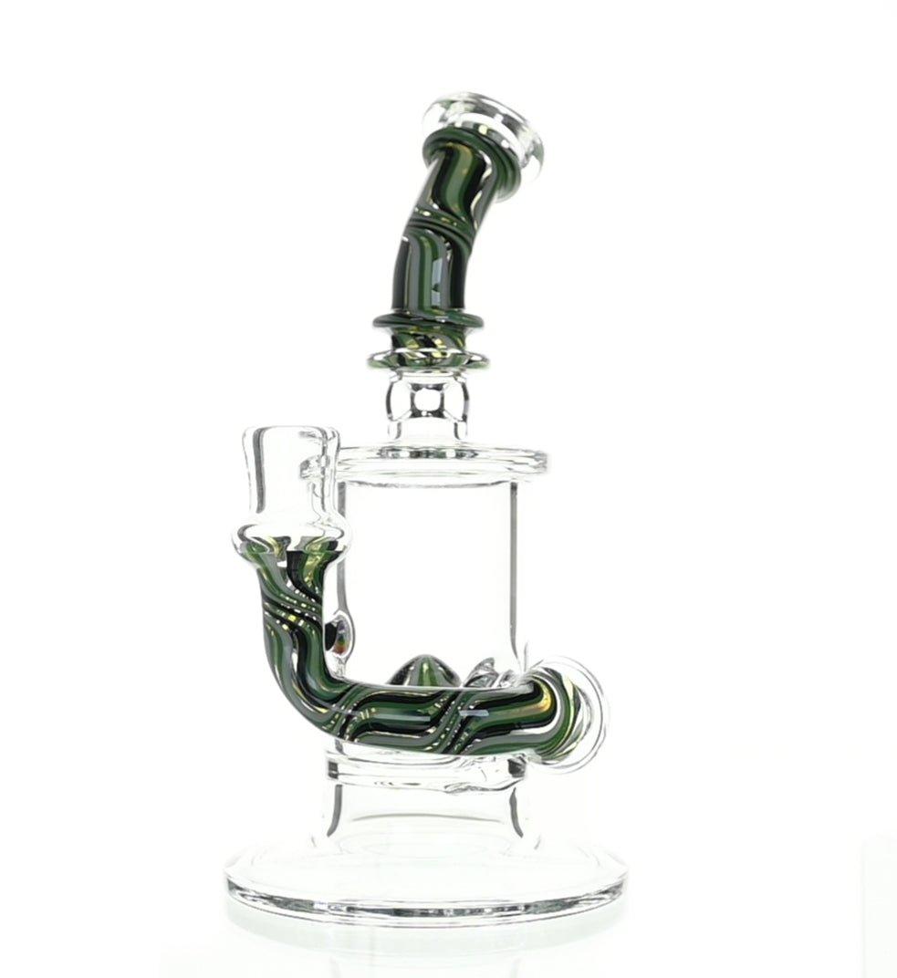 Kosher Certified Turquoise & Black Banger Hanger - Heady Glass - Scientific Glass - bongs - Smoke Spot Smoke Shop