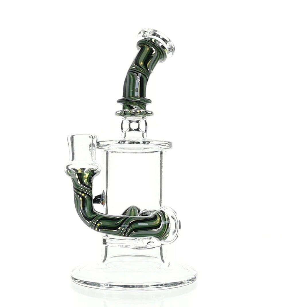 Kosher Certified Turquoise & Black Banger Hanger - Heady Glass - Scientific Glass - bongs - Smoke Spot Smoke Shop