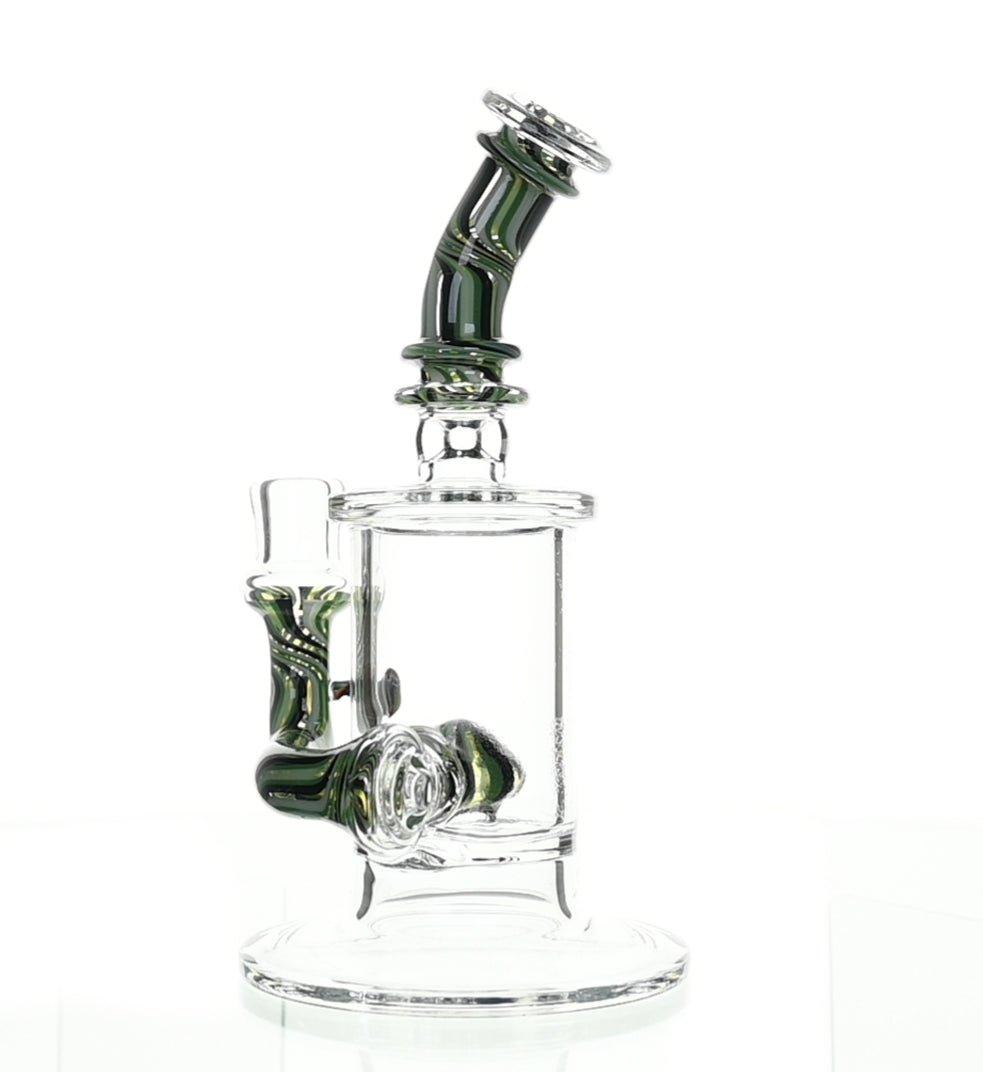Kosher Certified Turquoise & Black Banger Hanger - Heady Glass - Scientific Glass - bongs - Smoke Spot Smoke Shop