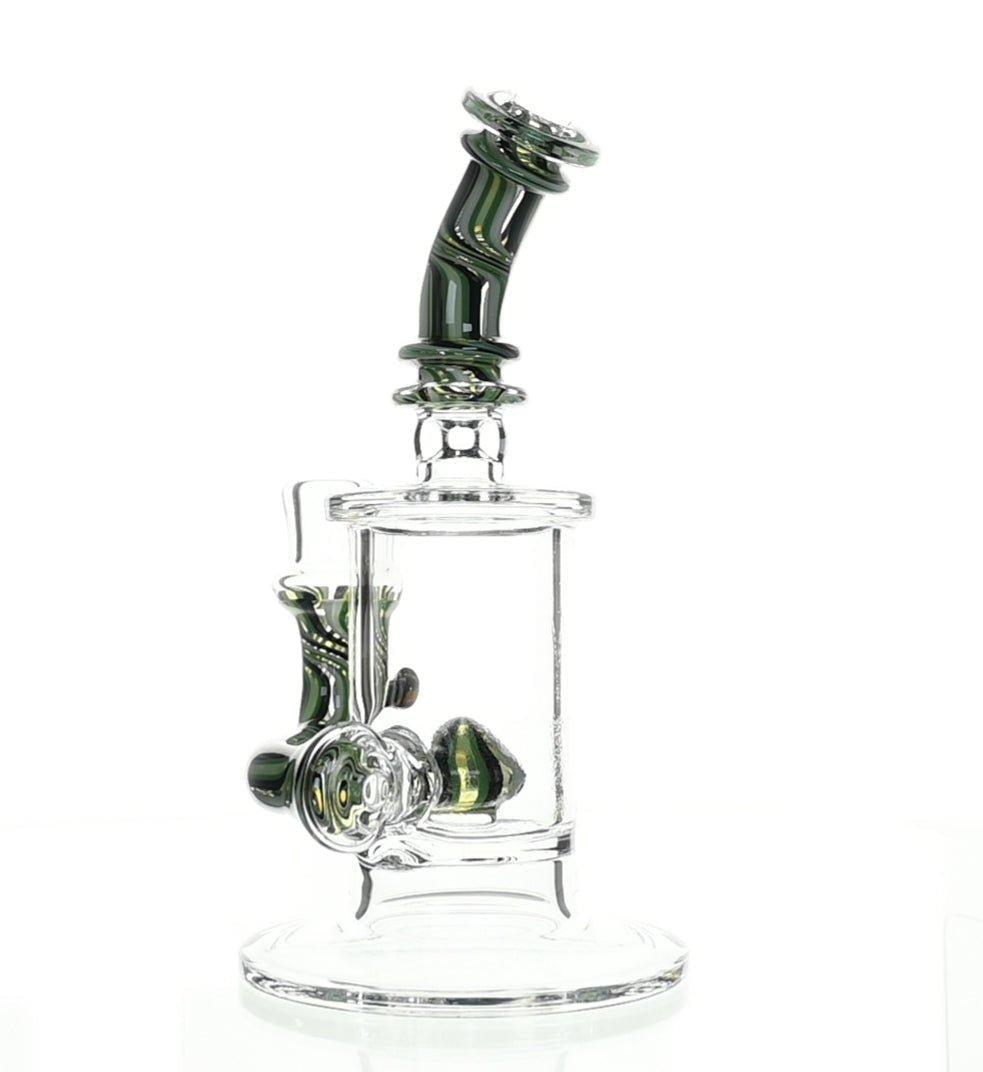 Kosher Certified Turquoise & Black Banger Hanger - Heady Glass - Scientific Glass - bongs - Smoke Spot Smoke Shop