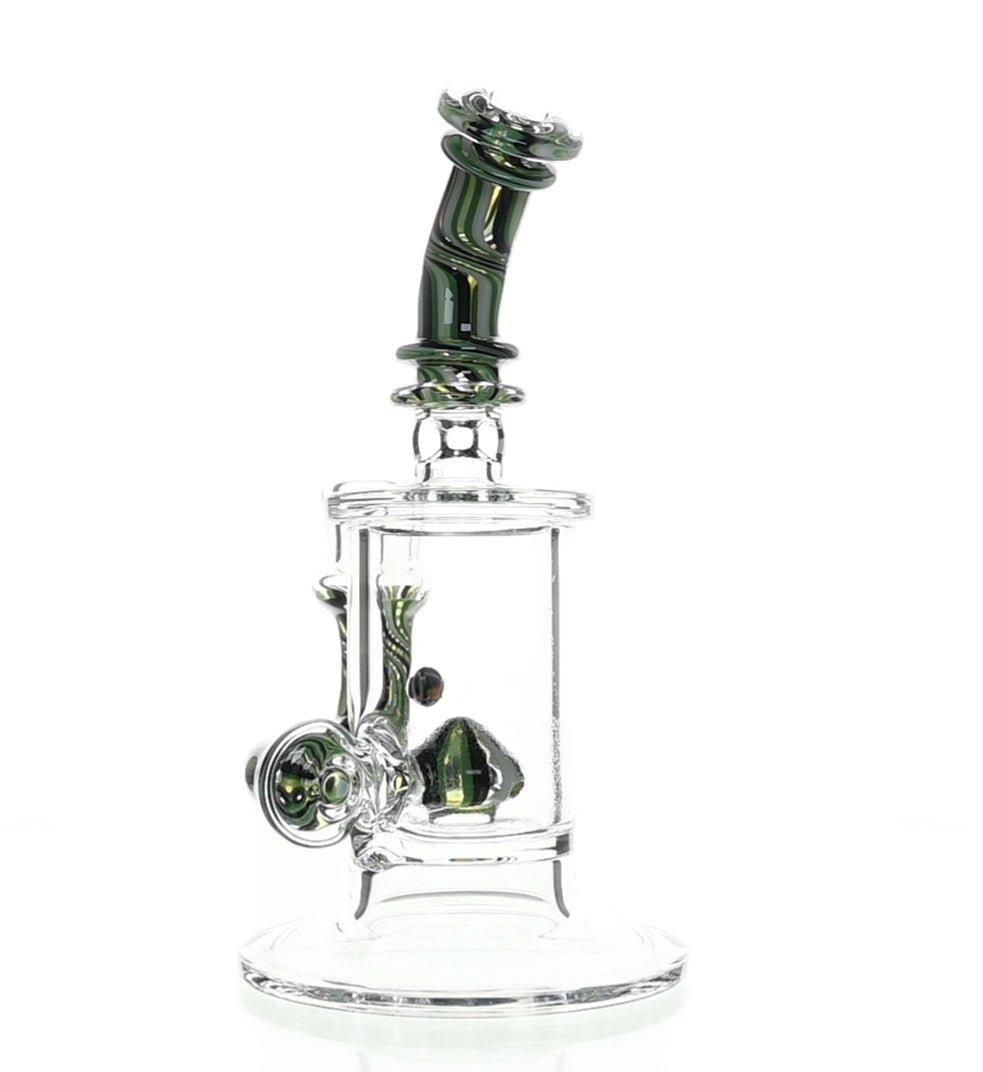 Kosher Certified Turquoise & Black Banger Hanger - Heady Glass - Scientific Glass - bongs - Smoke Spot Smoke Shop