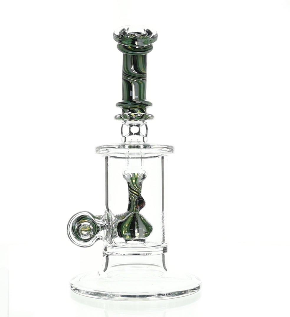 Kosher Certified Turquoise & Black Banger Hanger - Heady Glass - Scientific Glass - bongs - Smoke Spot Smoke Shop