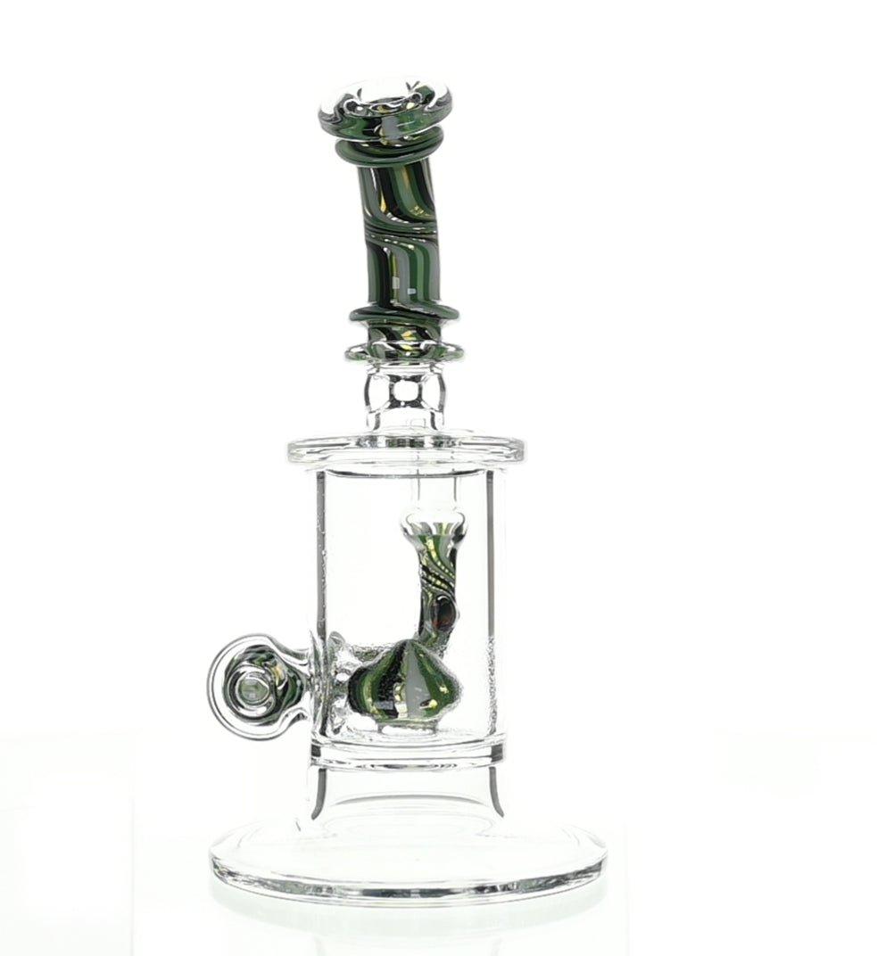 Kosher Certified Turquoise & Black Banger Hanger - Heady Glass - Scientific Glass - bongs - Smoke Spot Smoke Shop