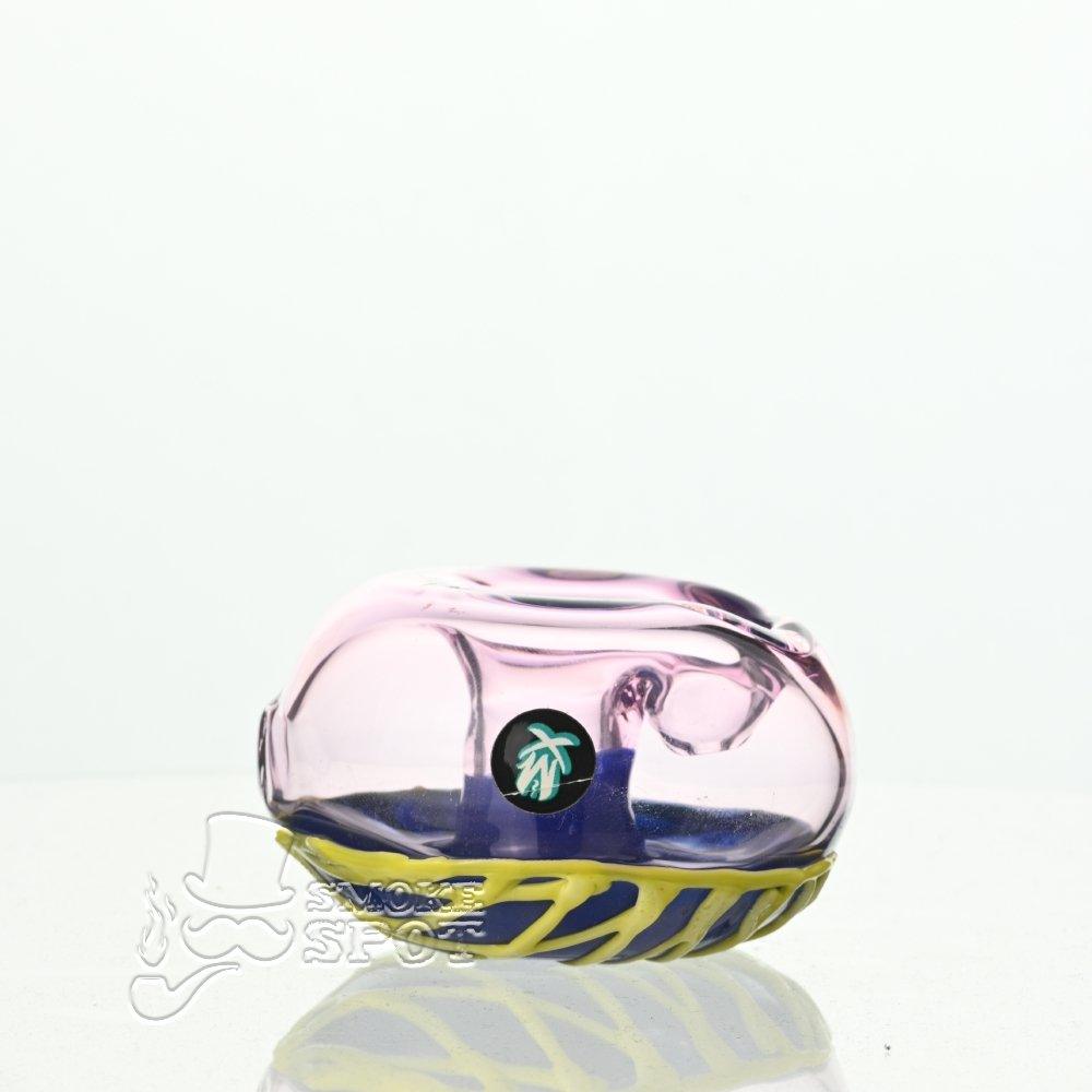 Mathematix Munchies Donut Handpipe 4 angled view highlighting design - Smoke Spot Glass