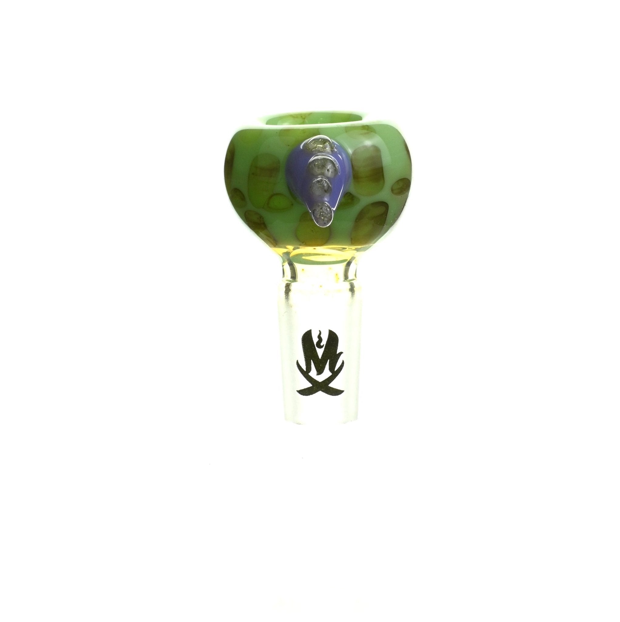 Close-up of Mathematix Reversal Bowl with Colored Hook 101 14mm Glass Accessory