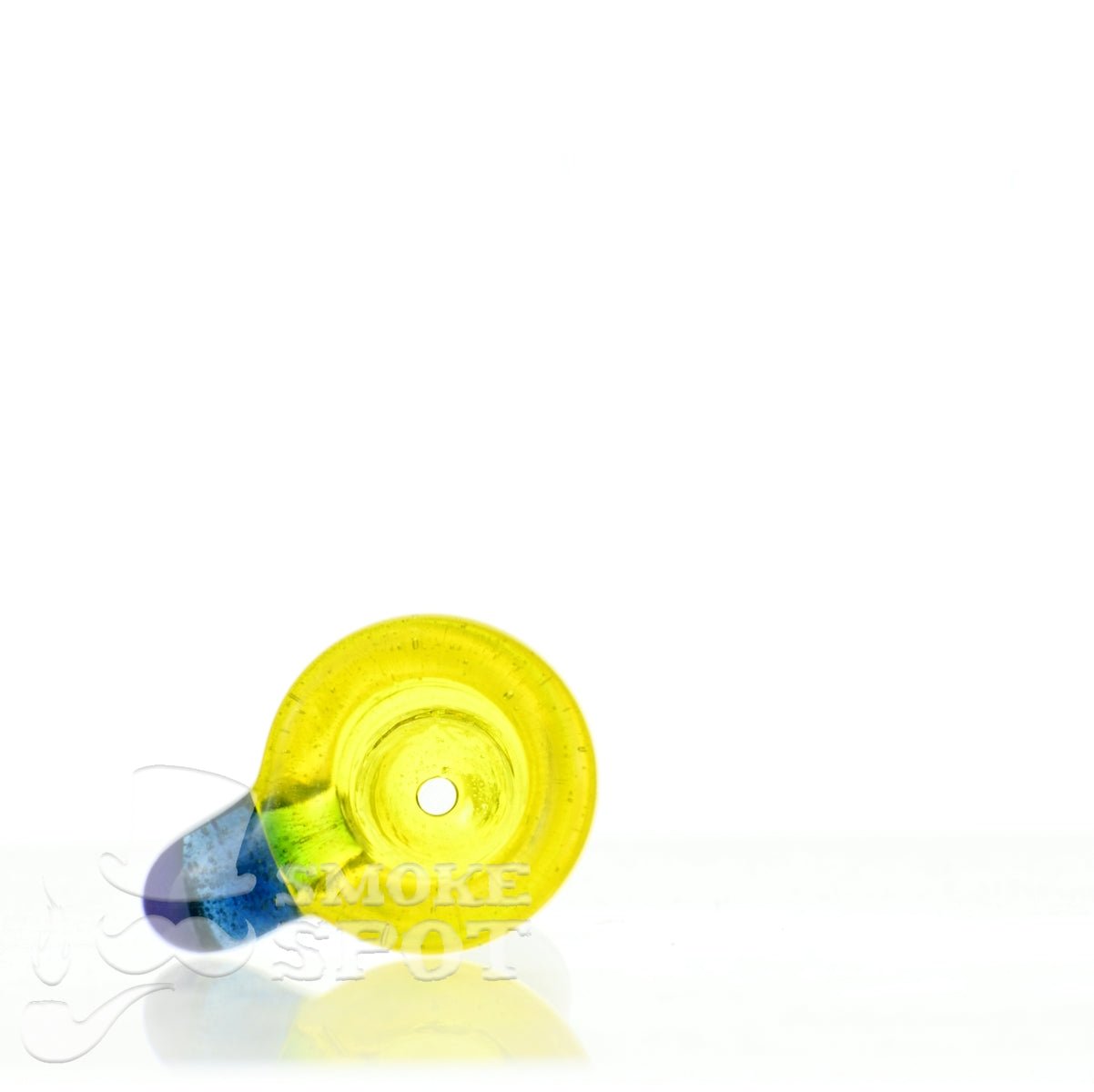 Close-up of colored handle on Mathematix Thick Funnel glass slide