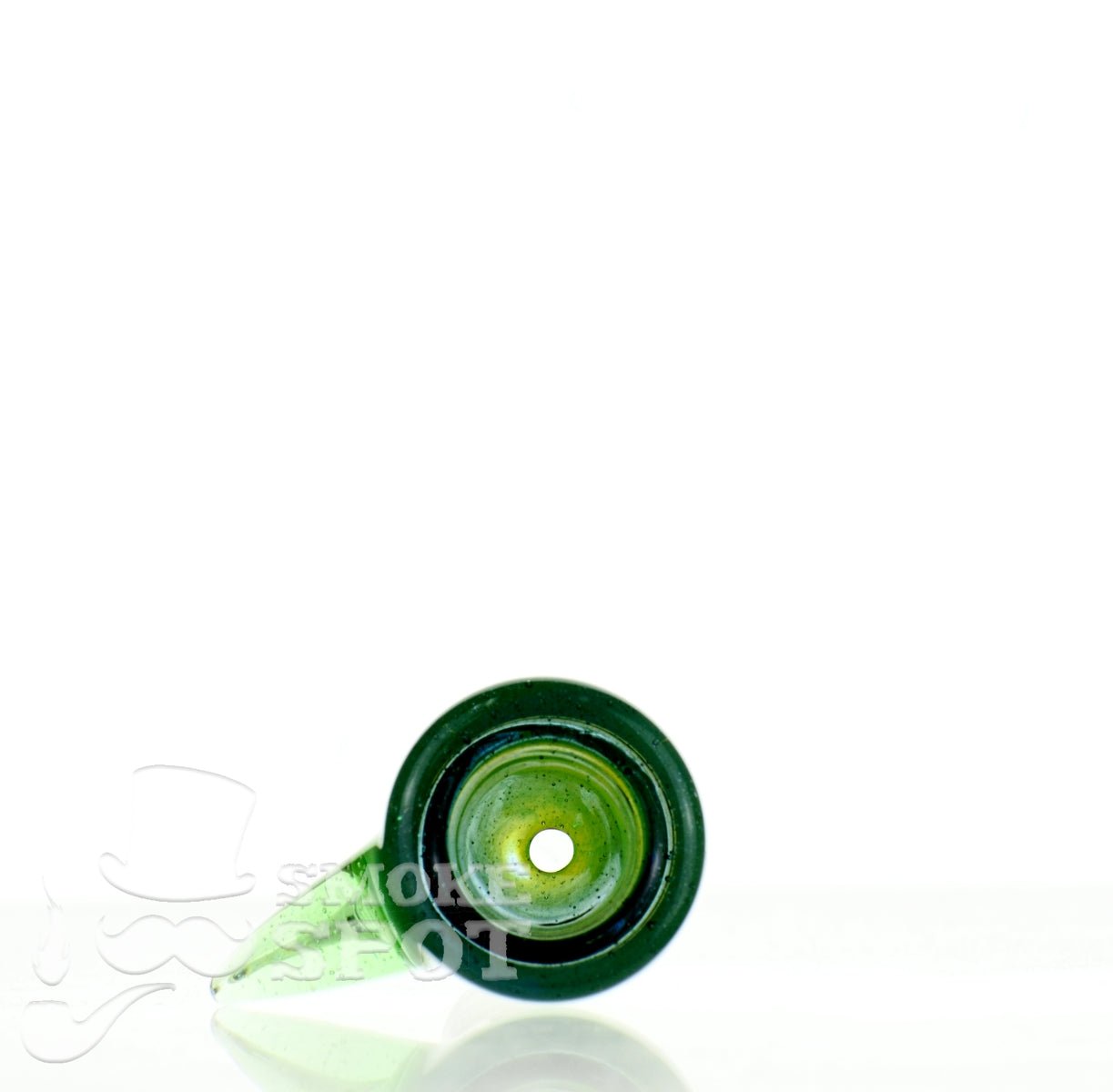 Close-up of Mathematix tri color funnel 14 mm bowl 103 glass bowl for dry herb slides