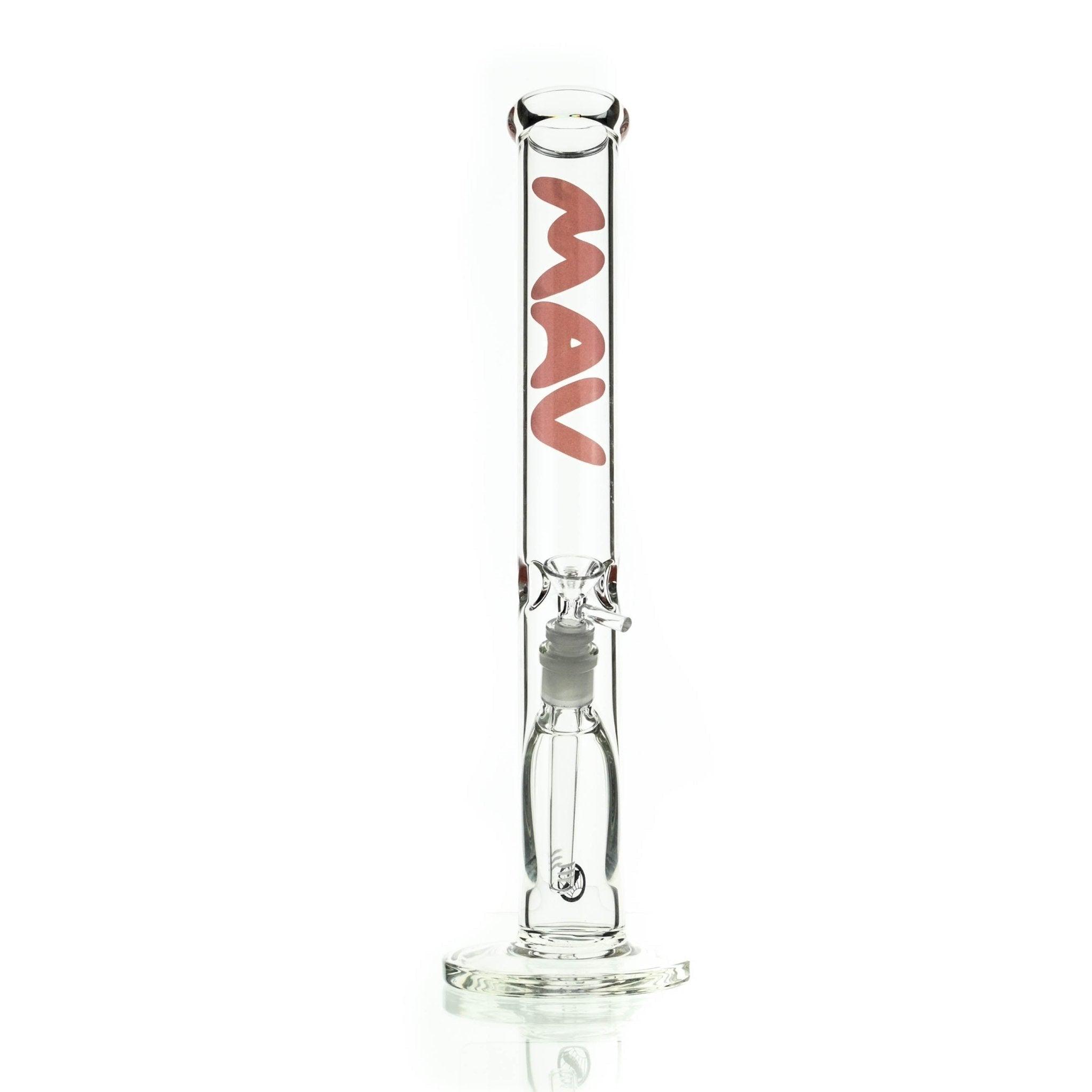 MAV 50x5 Straight Tube Clear Red 18 Inch Waterpipe - Premium Scientific Glass