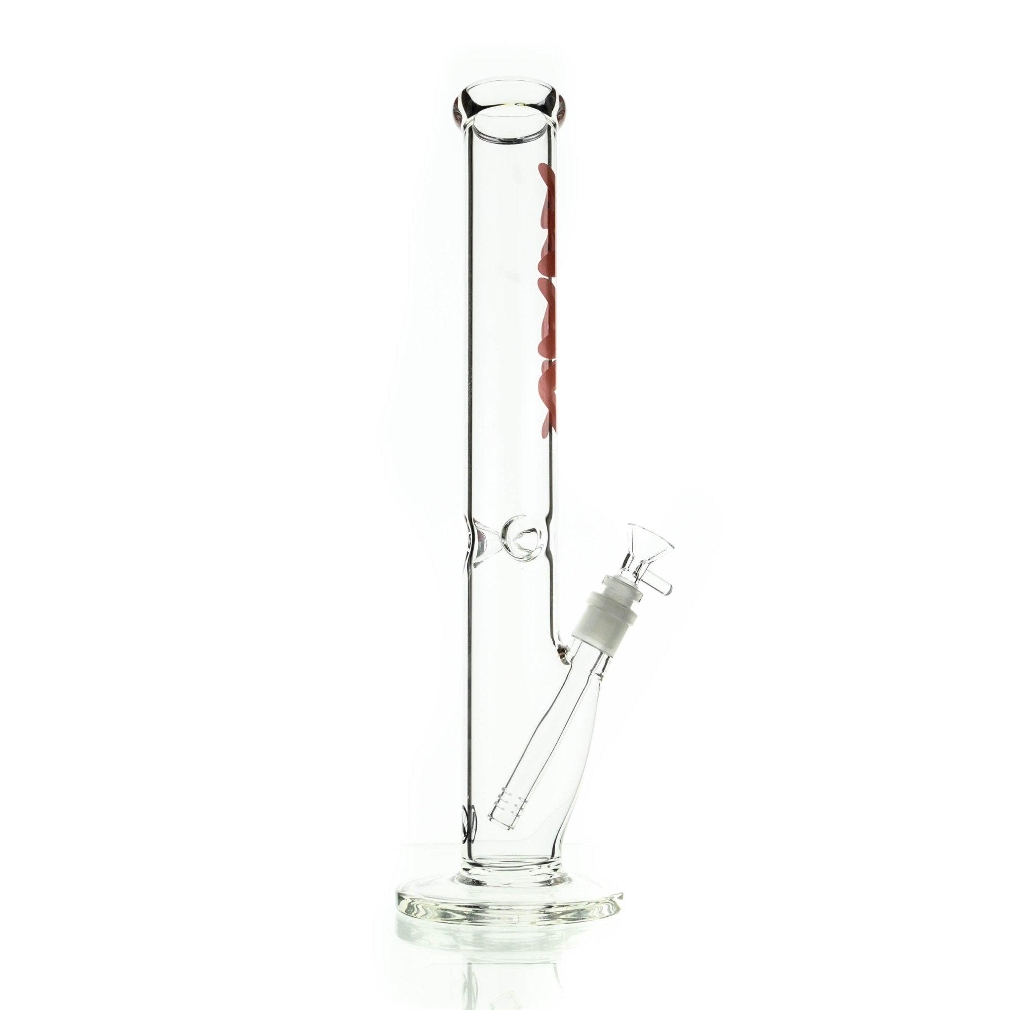 MAV 50x5 Straight Tube Clear Red 18 Inch Waterpipe full view