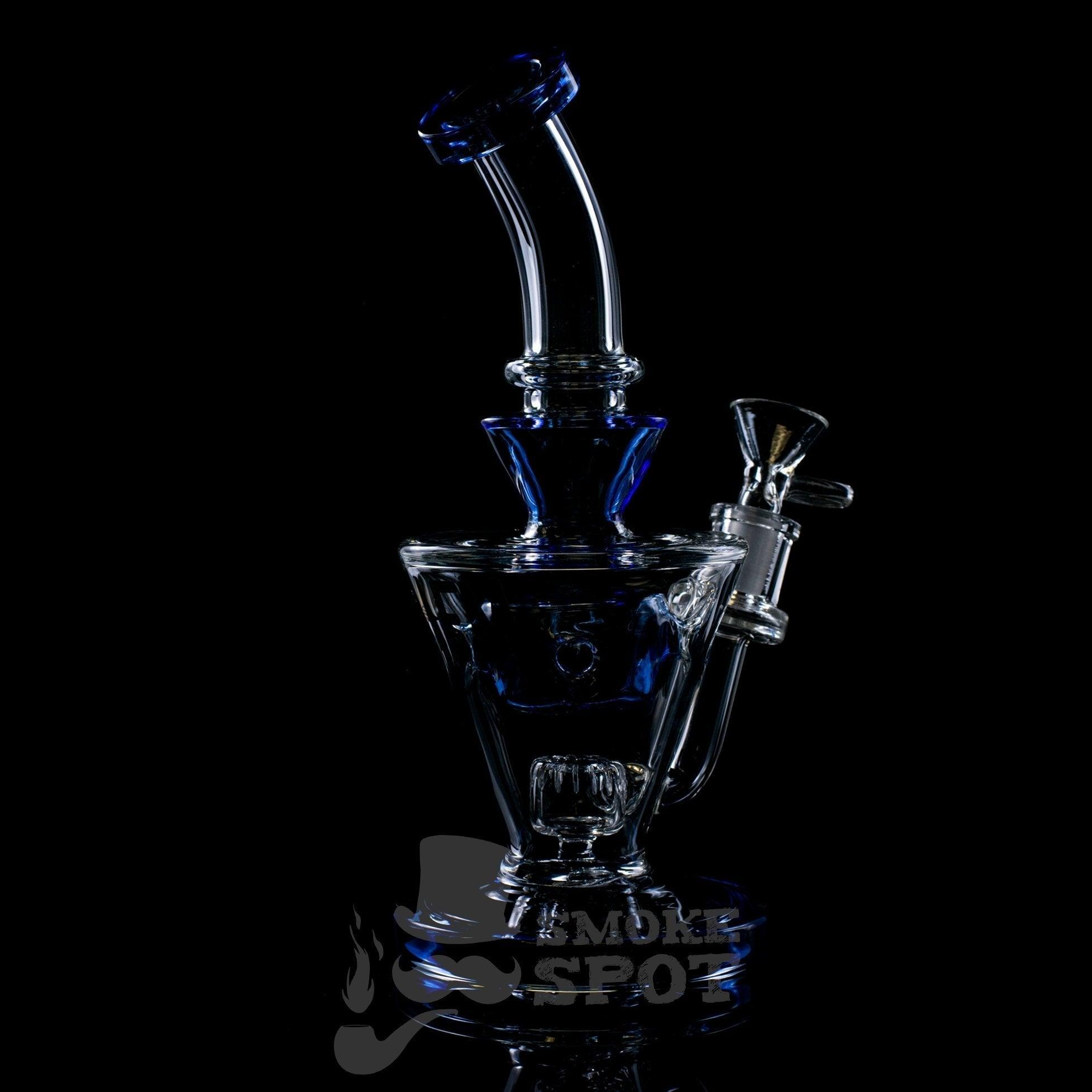 Close-up of flat disk percolator on Mav Glass Swiss Rig - Smoke Spot Smoke Shop