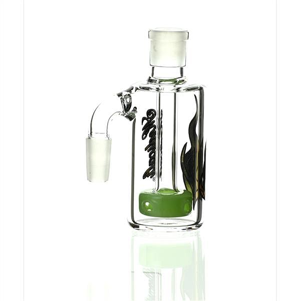 Medicali Ash Catcher Gold Black on Light Green 90 Degree 14 mm detailed craftsmanship
