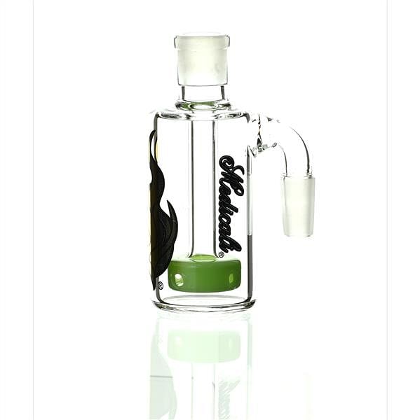 Medicali Ash Catcher Gold Black on Light Green 90 Degree 14 mm - Smoke Spot Smoke Shop