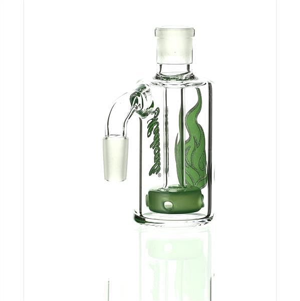 Medicali Ash Catcher Green On Green 90 degree 14 mm - Smoke Spot Smoke Shop
