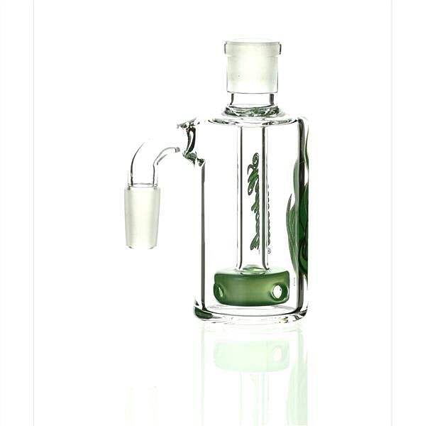 Medicali Ash Catcher Green On Green 90 degree 14 mm - Smoke Spot Smoke Shop