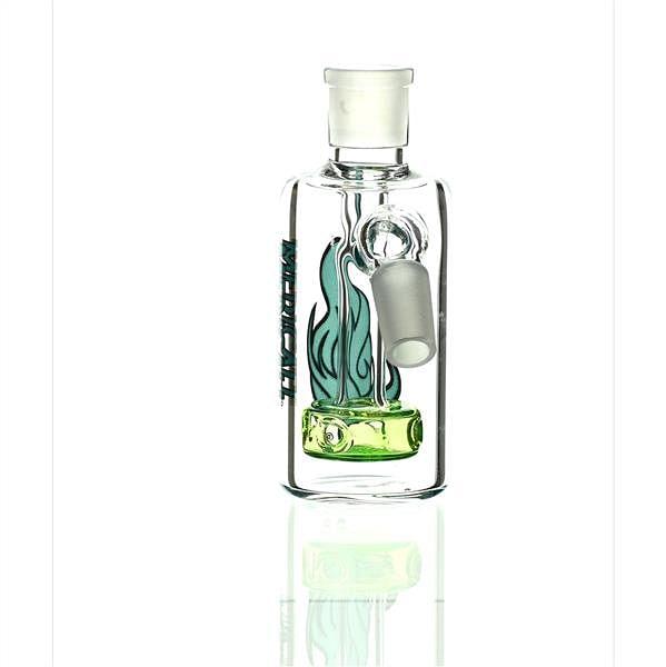 Medicali Ash Catcher Turkoise Black on Transparent Green 45 Degree 14 mm - Smoke Spot Smoke Shop