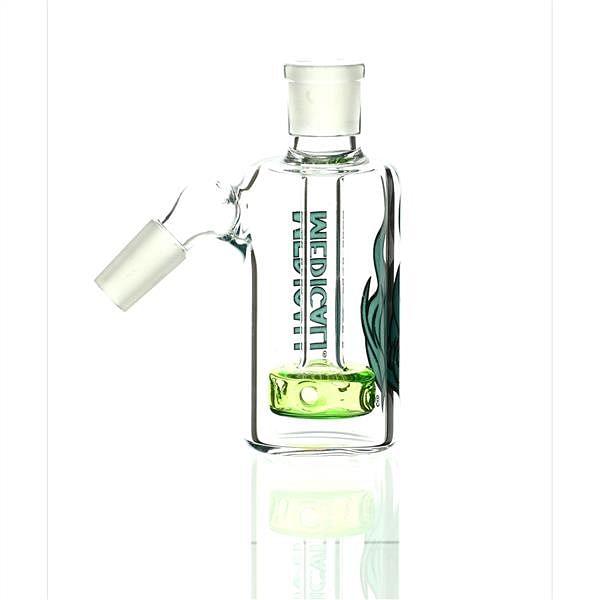 Medicali Ash Catcher Turkoise Black on Transparent Green 45 Degree 14 mm - Smoke Spot Smoke Shop