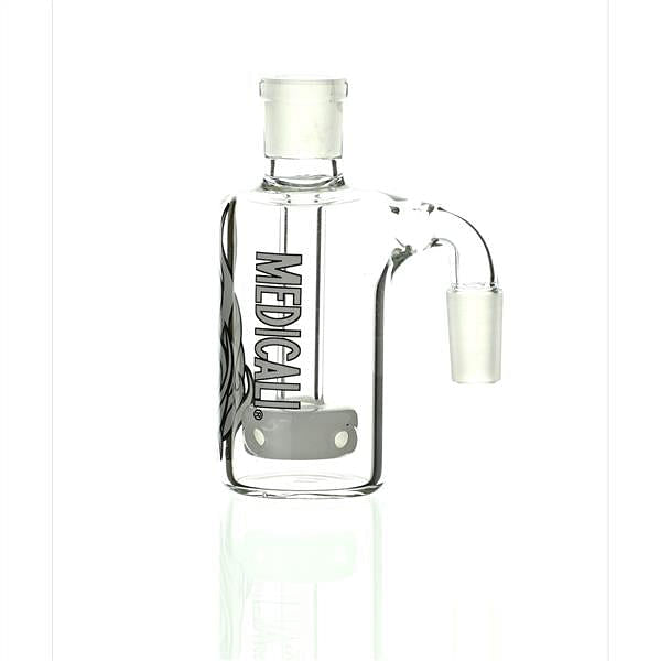 Medicali Ash Catcher white on white 90 degree 14 mm - Smoke Spot Smoke Shop
