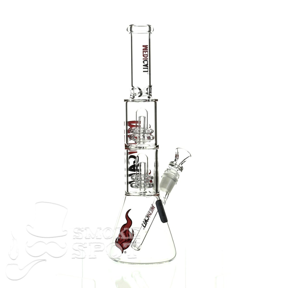 Medicali glass 13 inch double showerhead beaker - Smoke Spot Smoke Shop