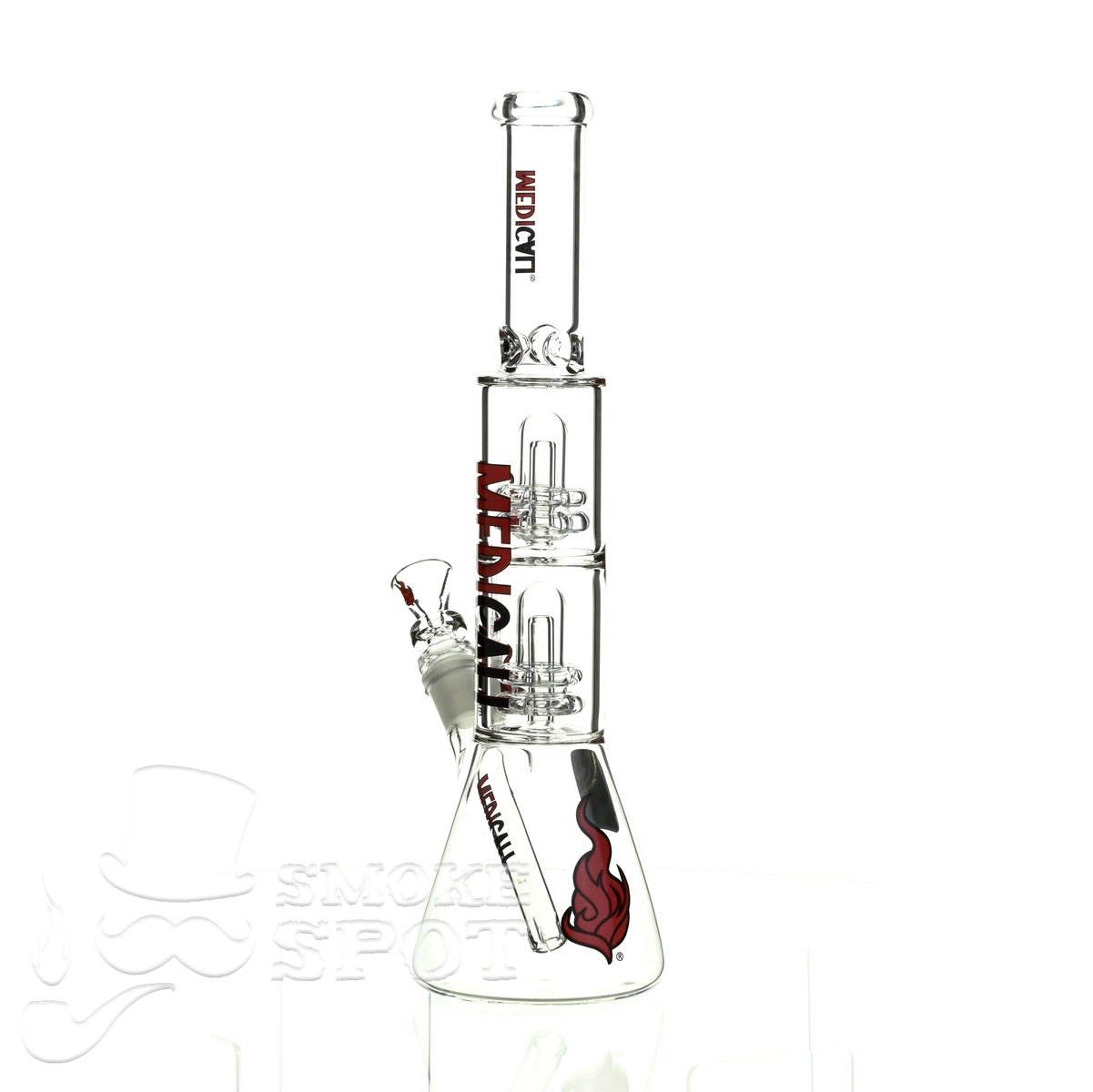 Medicali glass 13 inch double showerhead beaker - Smoke Spot Smoke Shop