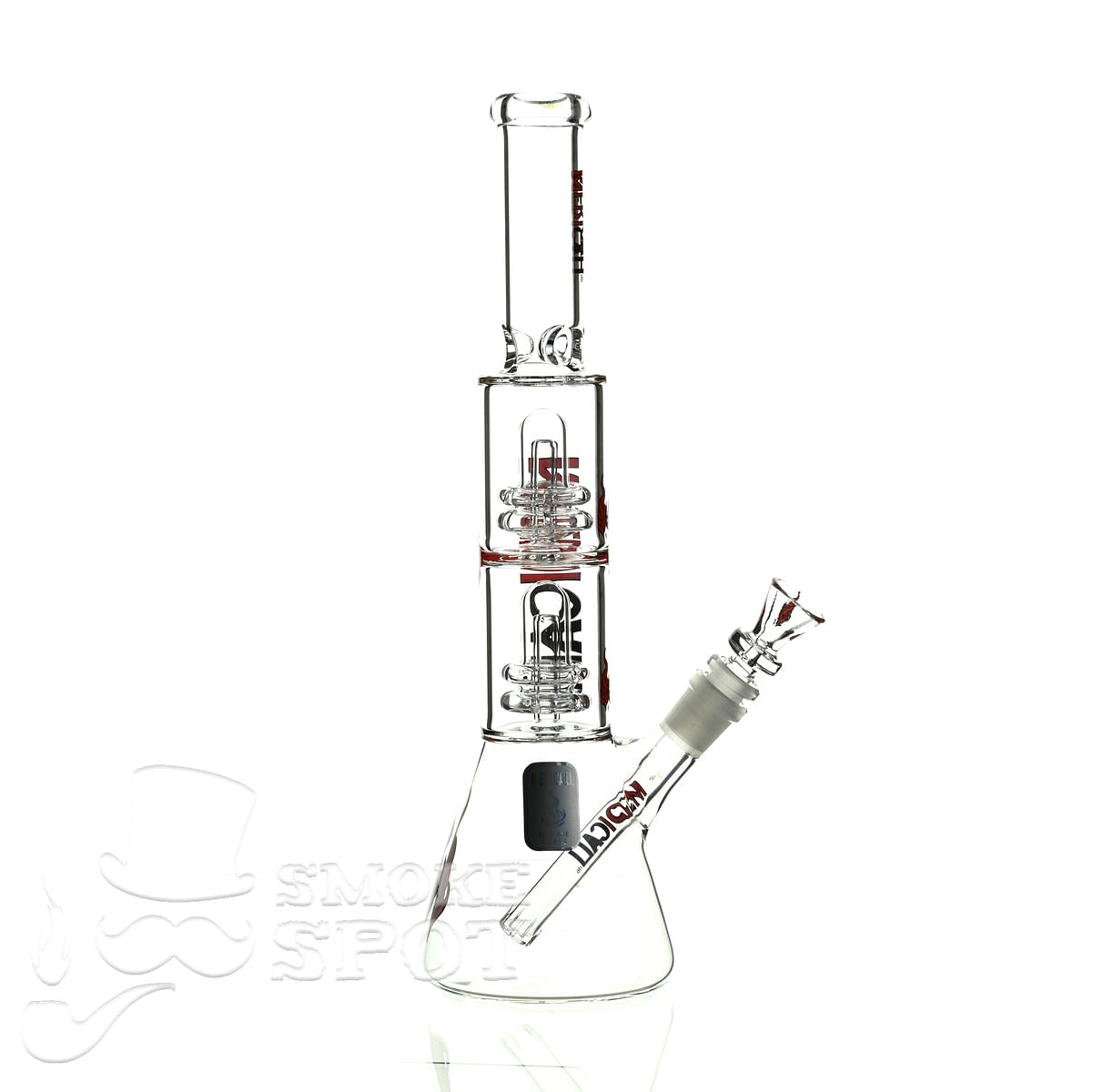 Medicali glass 13 inch double showerhead beaker - Smoke Spot Smoke Shop