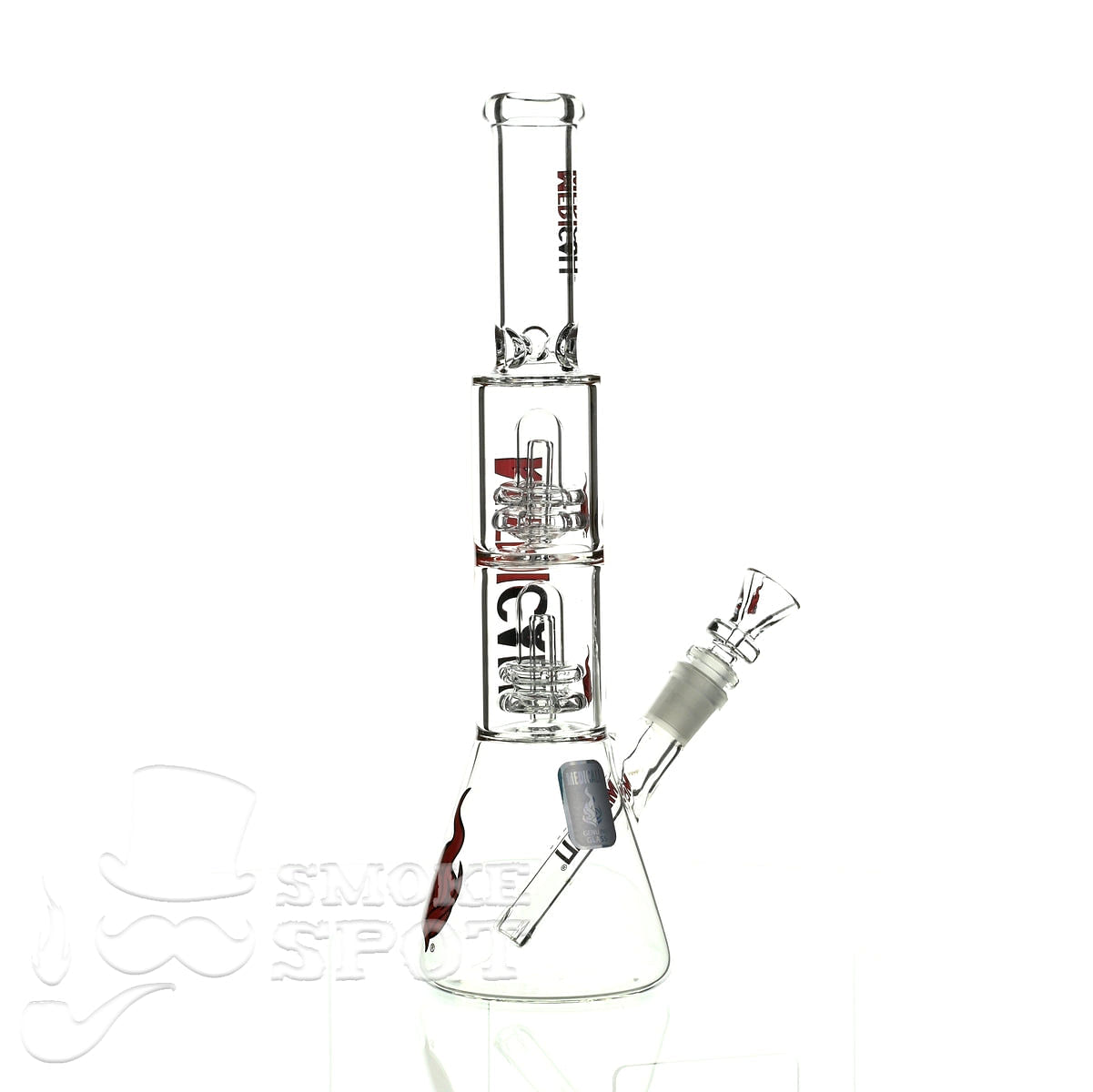 Medicali glass 13 inch double showerhead beaker - Smoke Spot Smoke Shop