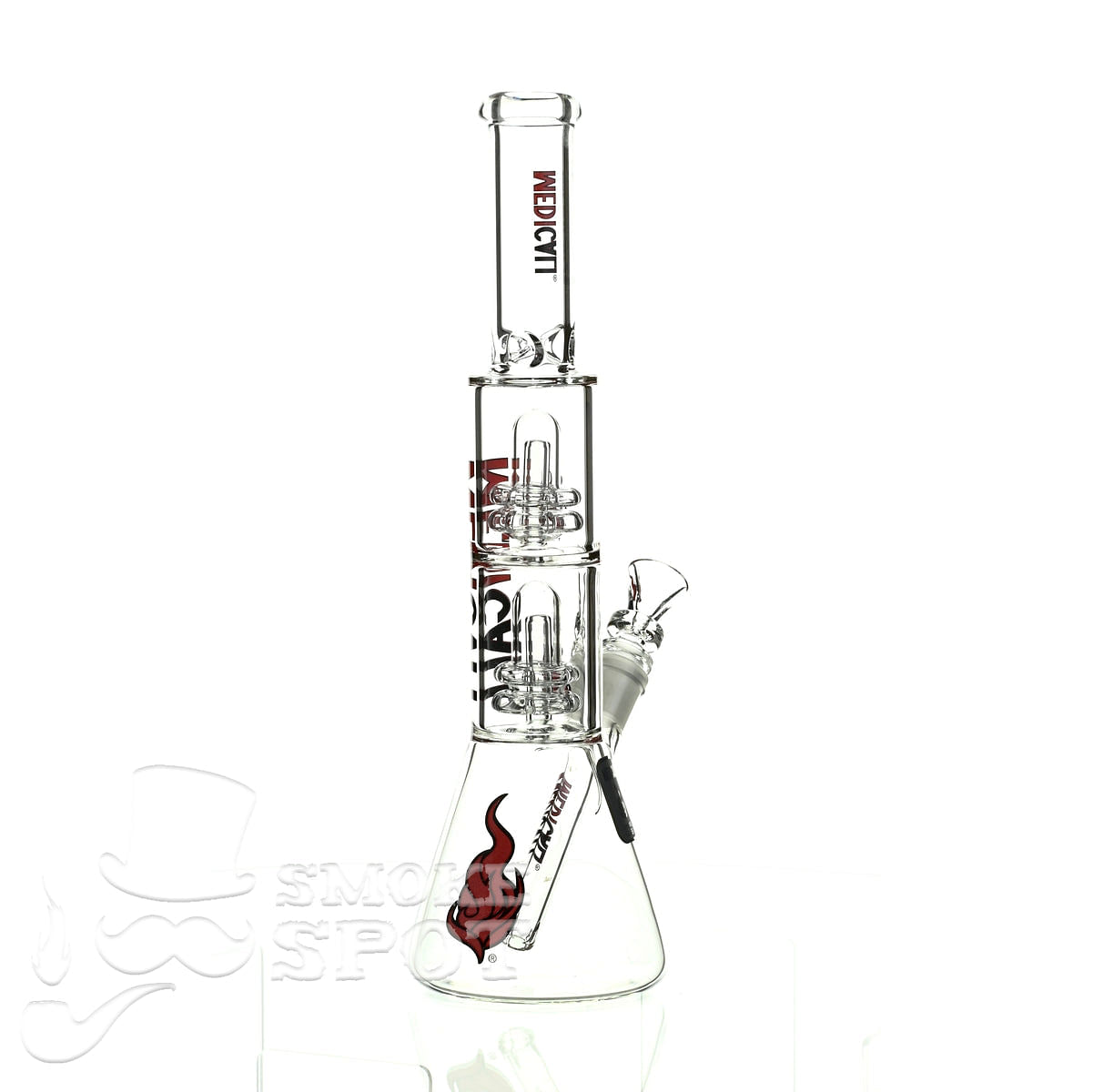 Medicali glass 13 inch double showerhead beaker - Smoke Spot Smoke Shop