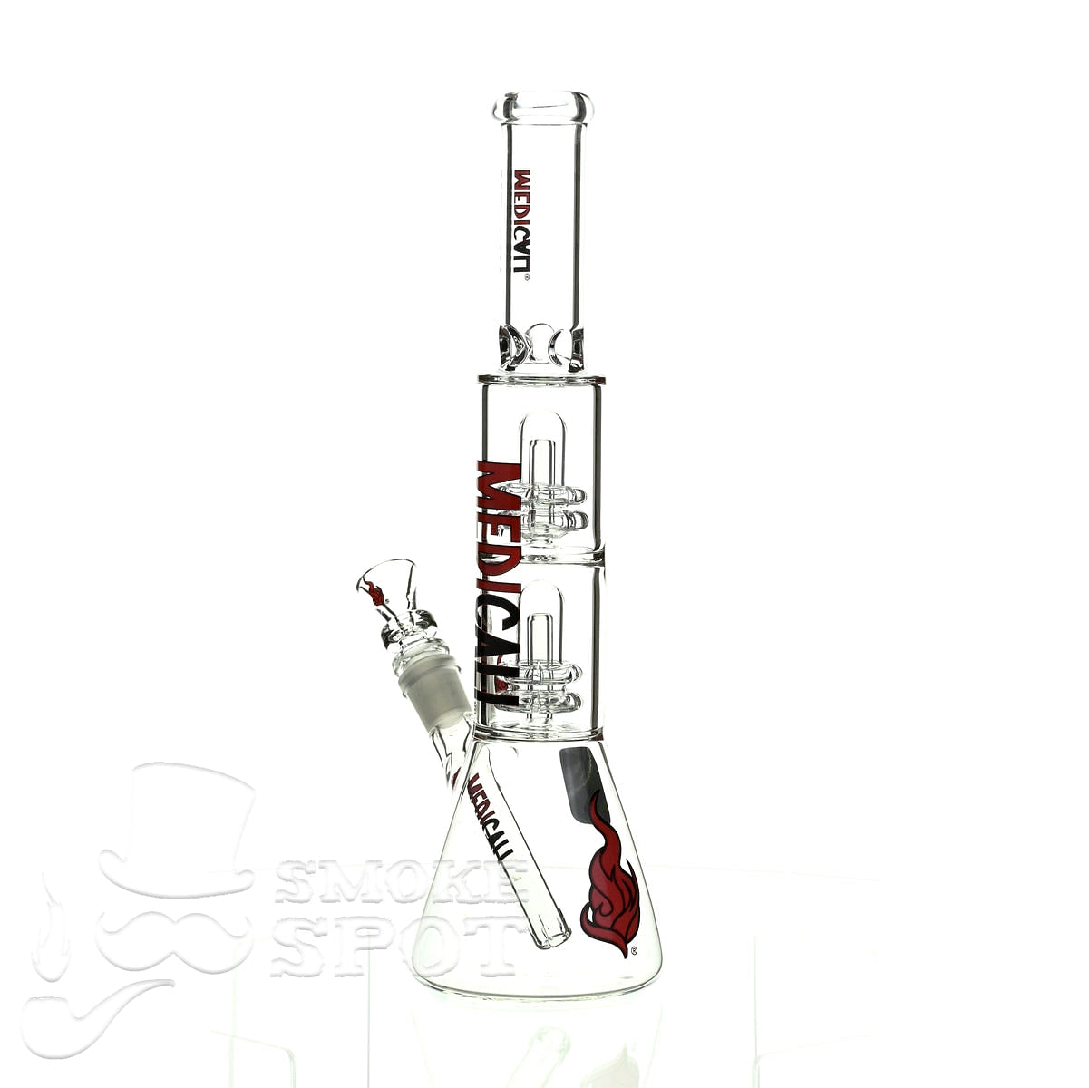 Medicali glass 13 inch double showerhead beaker - Smoke Spot Smoke Shop