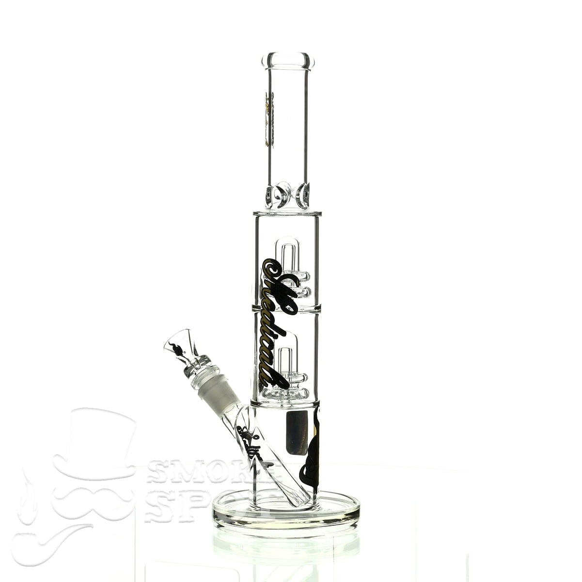 Medicali glass 13 inch double stack showerhead straight - Smoke Spot Smoke Shop