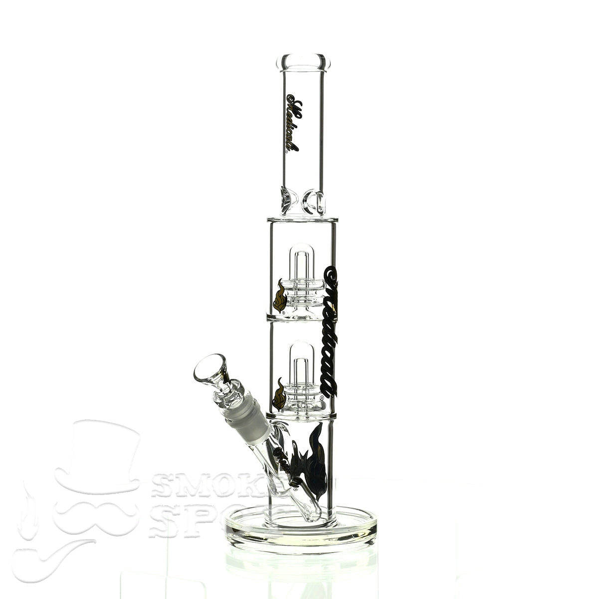 Medicali glass 13 inch double stack showerhead straight - Smoke Spot Smoke Shop