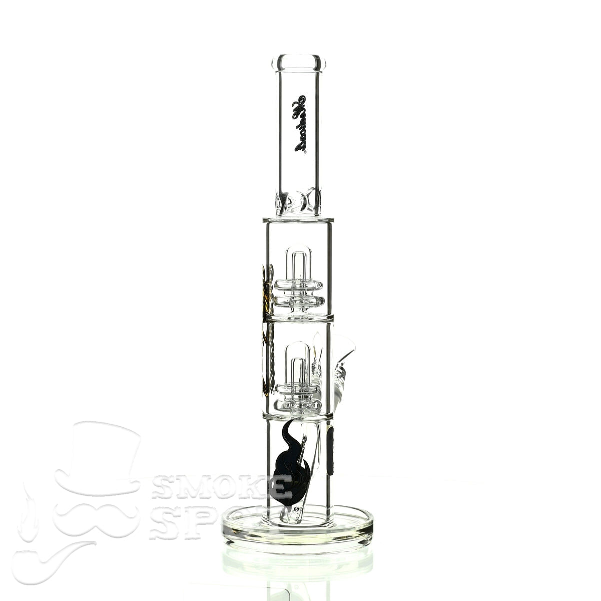 Medicali glass 13 inch double stack showerhead straight - Smoke Spot Smoke Shop