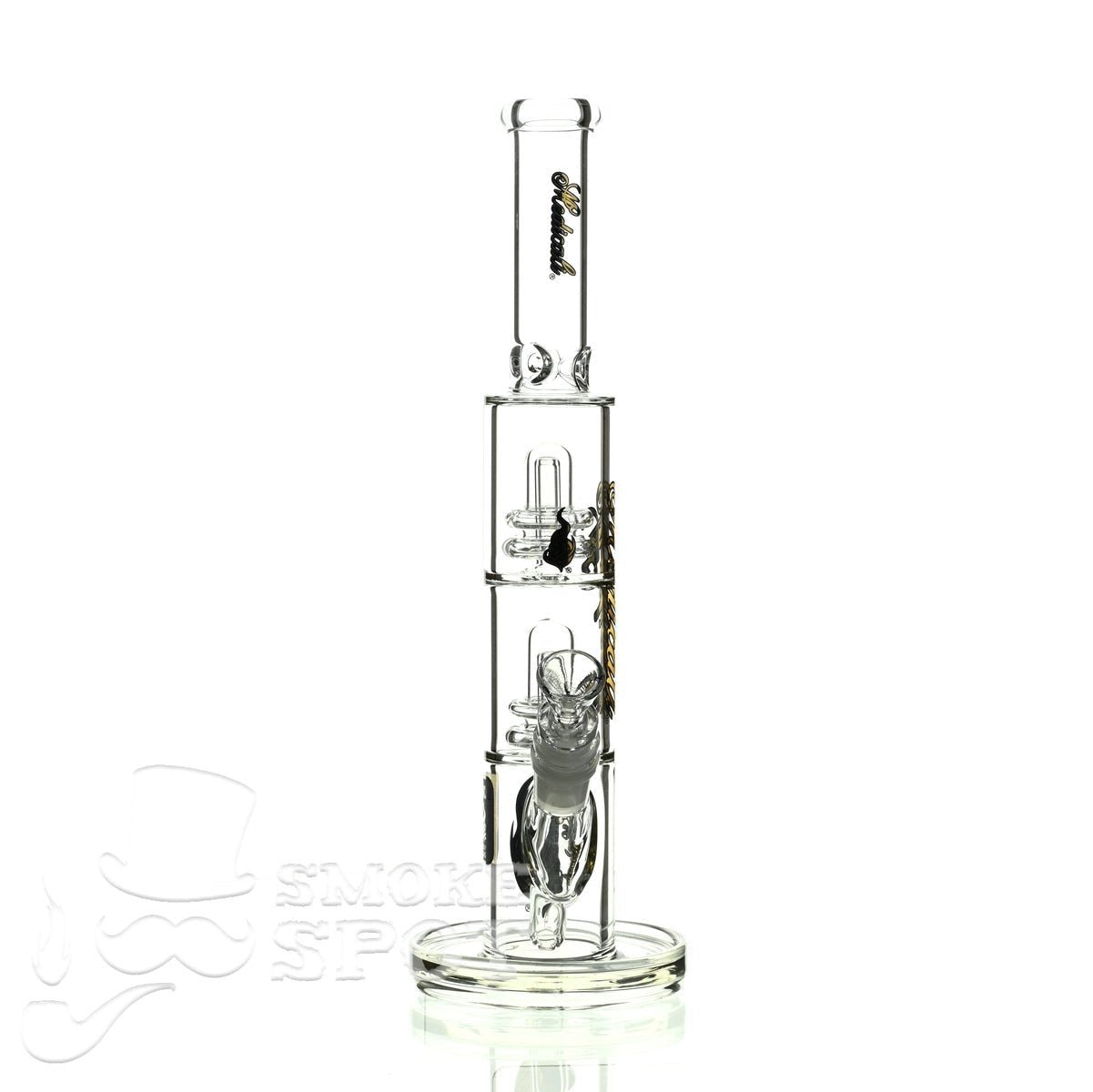 Medicali glass 13 inch double stack showerhead straight - Smoke Spot Smoke Shop