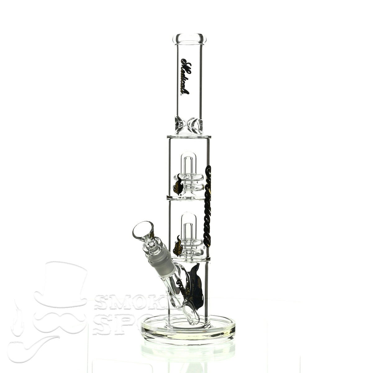 Medicali glass 13 inch double stack showerhead straight - Smoke Spot Smoke Shop