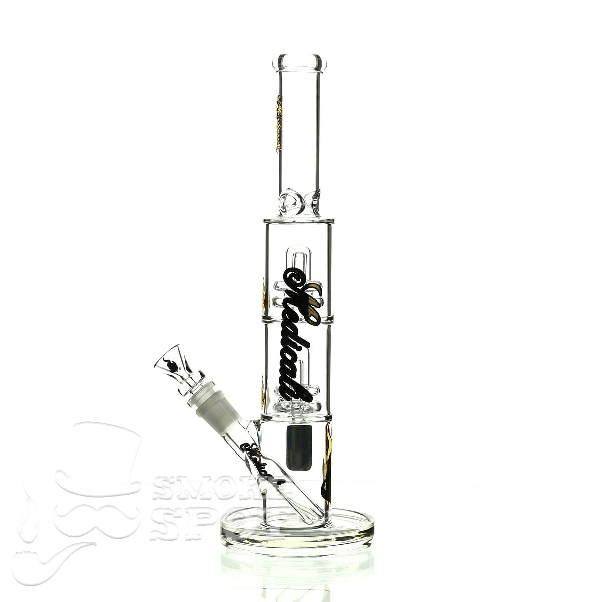 Medicali glass 13 inch double stack showerhead straight - Smoke Spot Smoke Shop