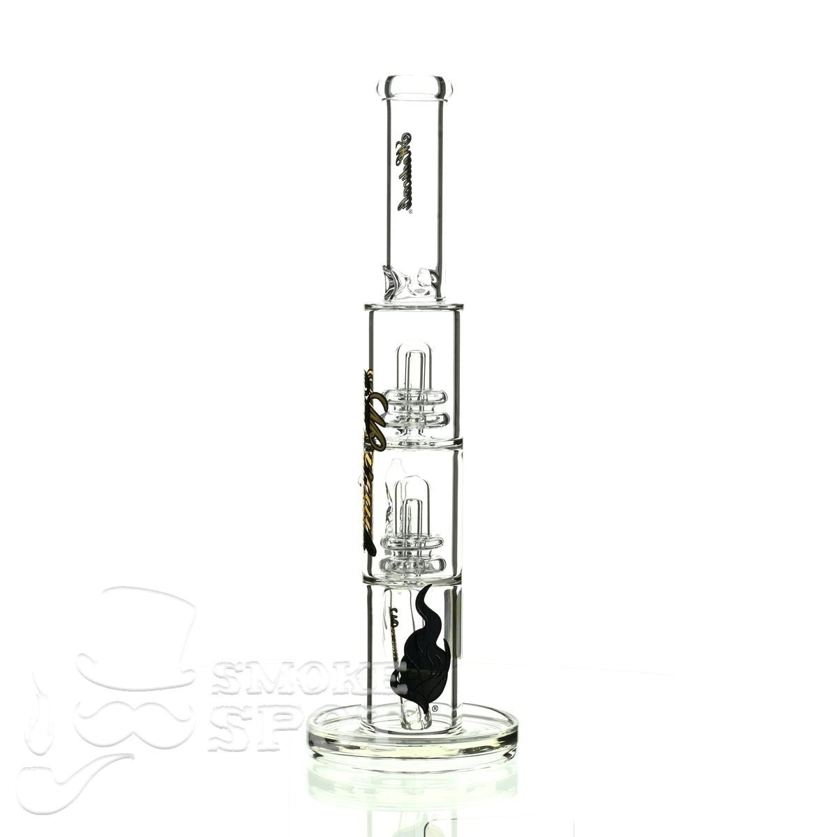 Medicali glass 13 inch double stack showerhead straight - Smoke Spot Smoke Shop