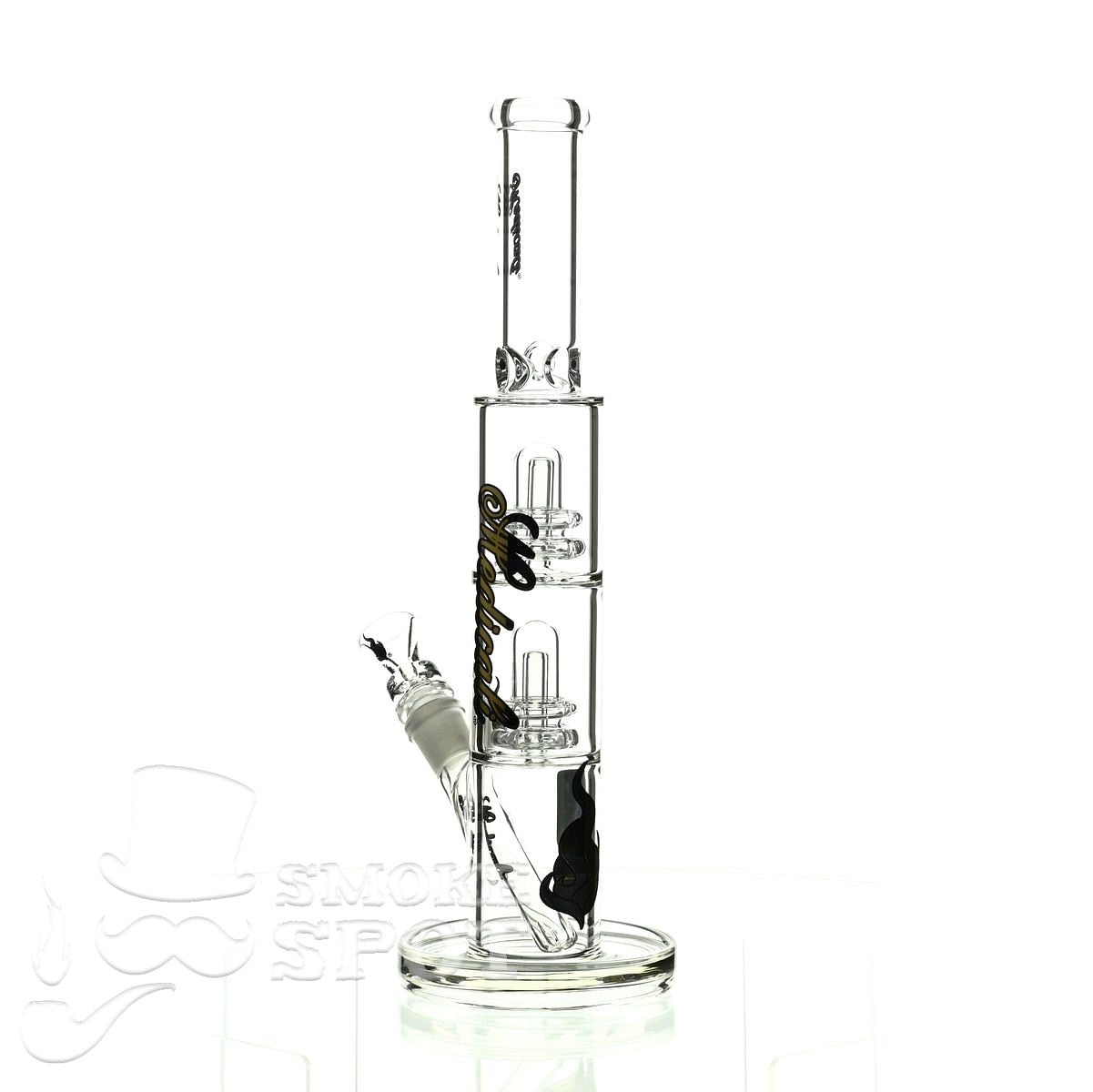Medicali glass 13 inch double stack showerhead straight - Smoke Spot Smoke Shop