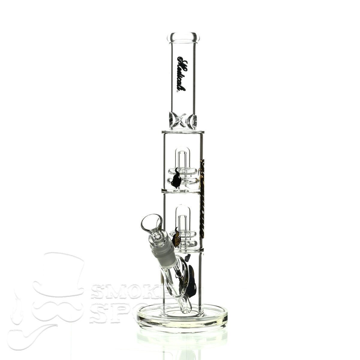 Medicali glass 13 inch double stack showerhead straight - Smoke Spot Smoke Shop