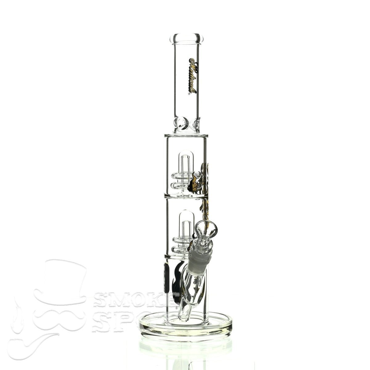 Medicali glass 13 inch double stack showerhead straight - Smoke Spot Smoke Shop