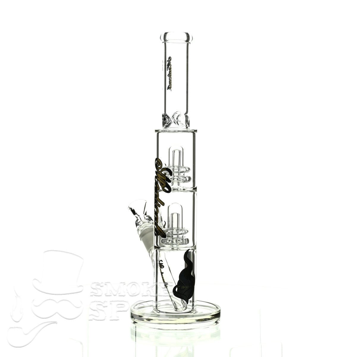 Medicali glass 13 inch double stack showerhead straight - Smoke Spot Smoke Shop