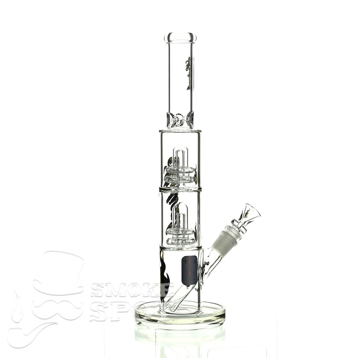 Medicali glass 13 inch double stack showerhead straight - Smoke Spot Smoke Shop