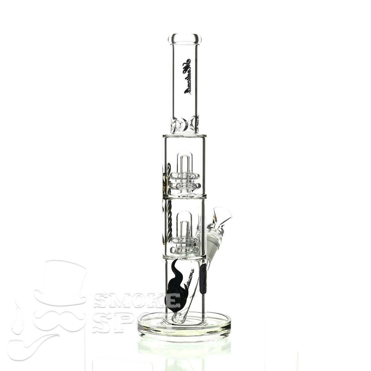 Medicali glass 13 inch double stack showerhead straight - Smoke Spot Smoke Shop