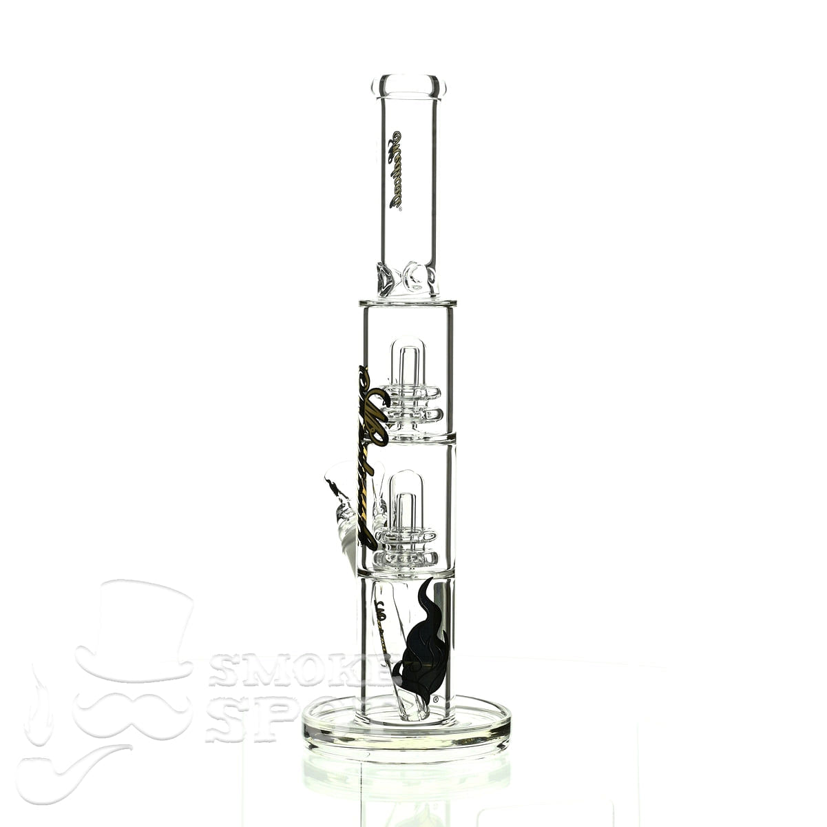 Medicali glass 13 inch double stack showerhead straight - Smoke Spot Smoke Shop