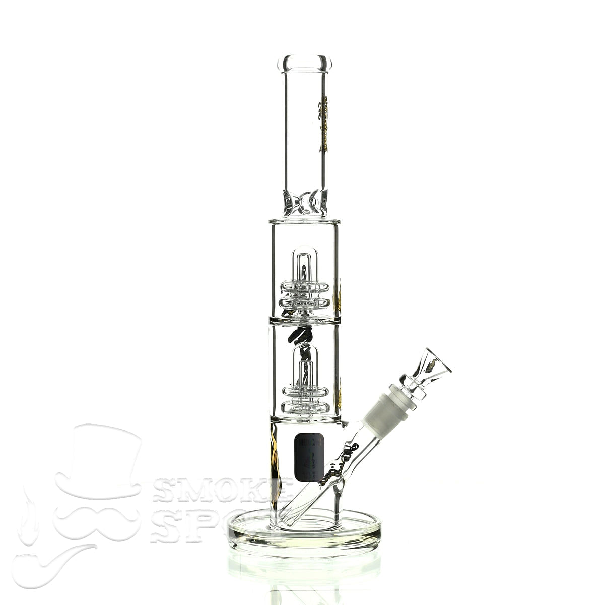Medicali glass 13 inch double stack showerhead straight - Smoke Spot Smoke Shop