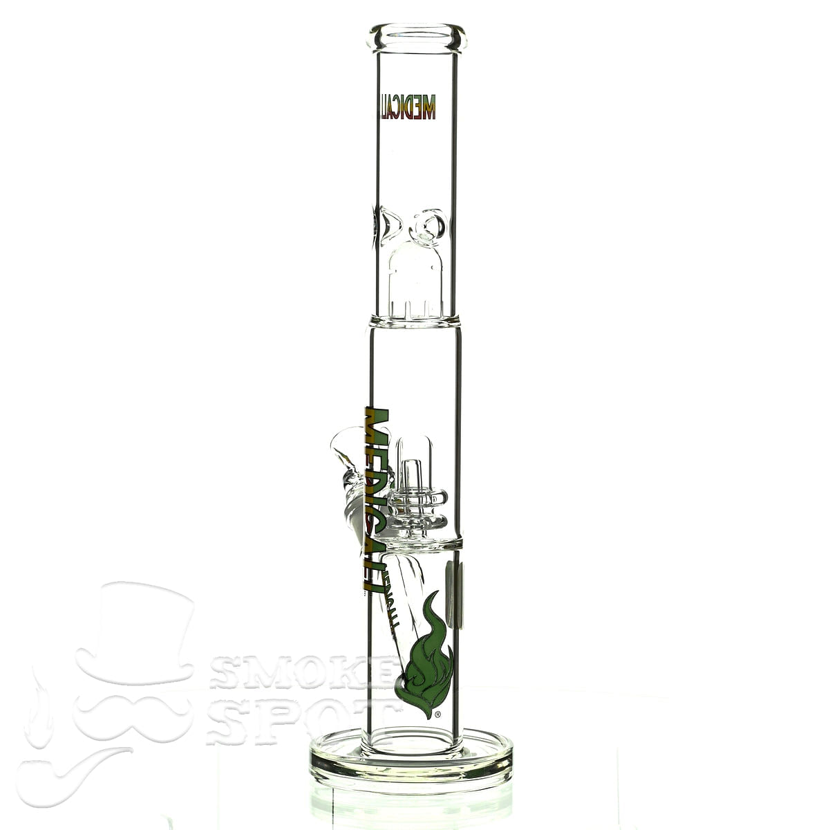 Medicali glass 14 inch showerhead straight - Smoke Spot Smoke Shop