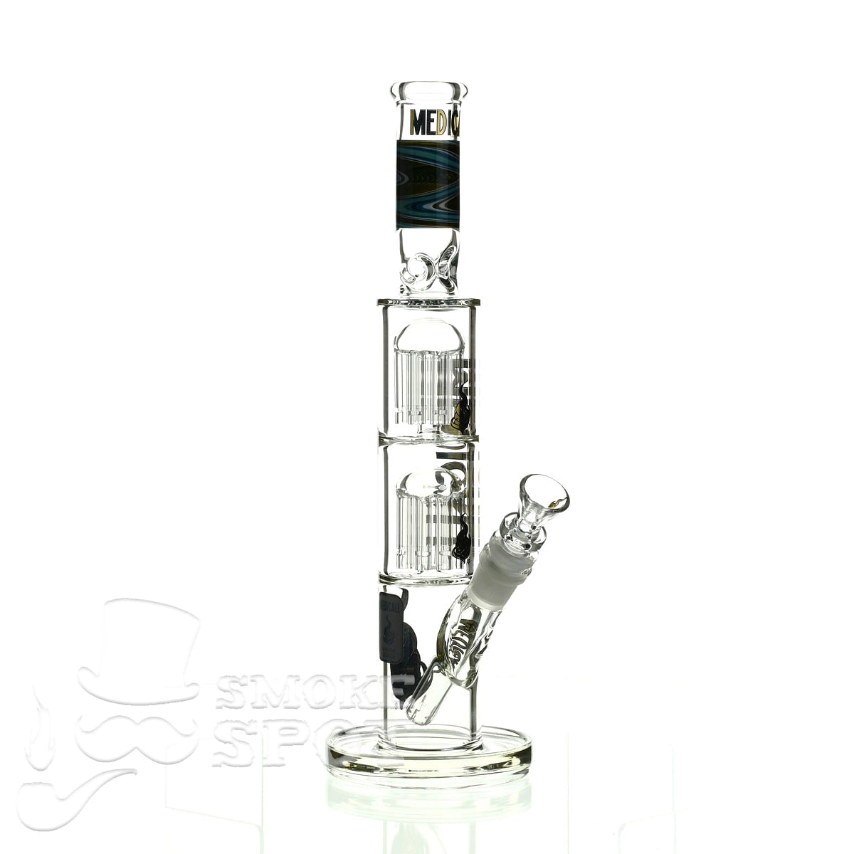 Medicali glass reversal 13 inch double stack 8 tree straight - Smoke Spot Smoke Shop