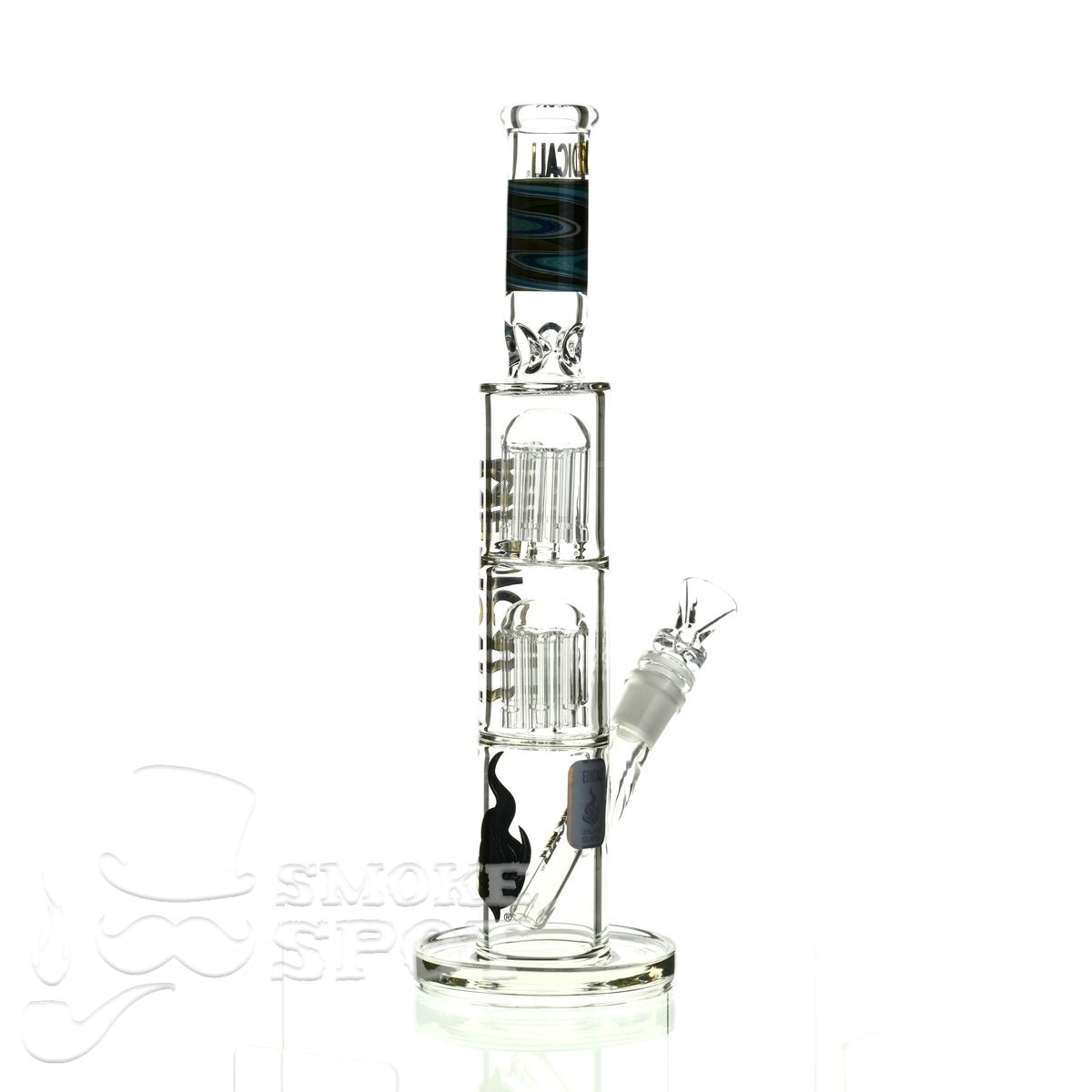 Medicali glass reversal 13 inch double stack 8 tree straight - Smoke Spot Smoke Shop