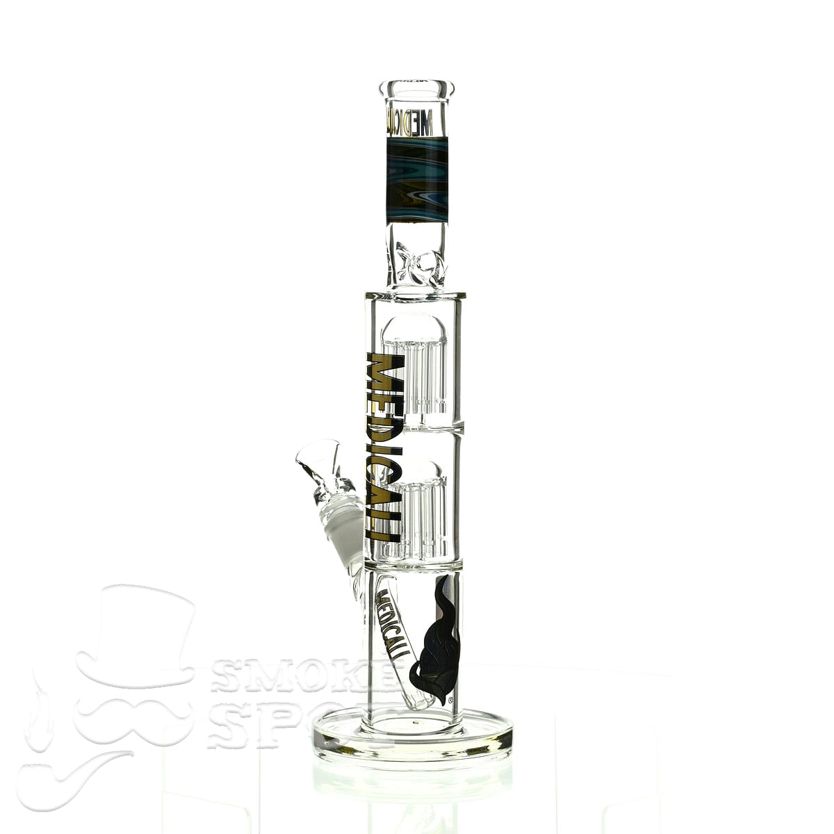Medicali glass reversal 13 inch double stack 8 tree straight - Smoke Spot Smoke Shop