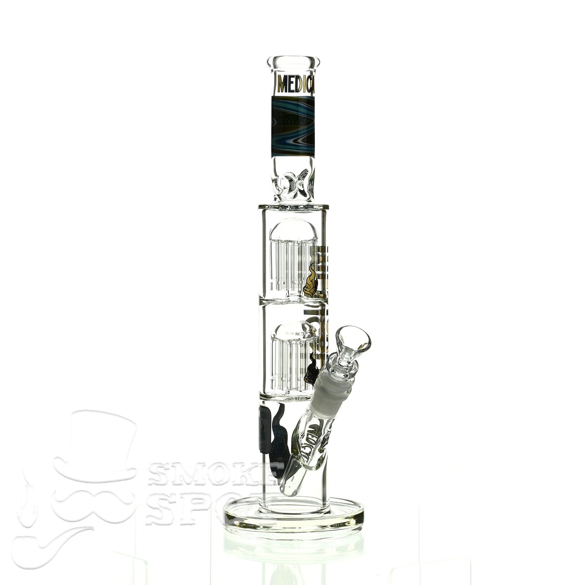 Medicali glass reversal 13 inch double stack 8 tree straight - Smoke Spot Smoke Shop