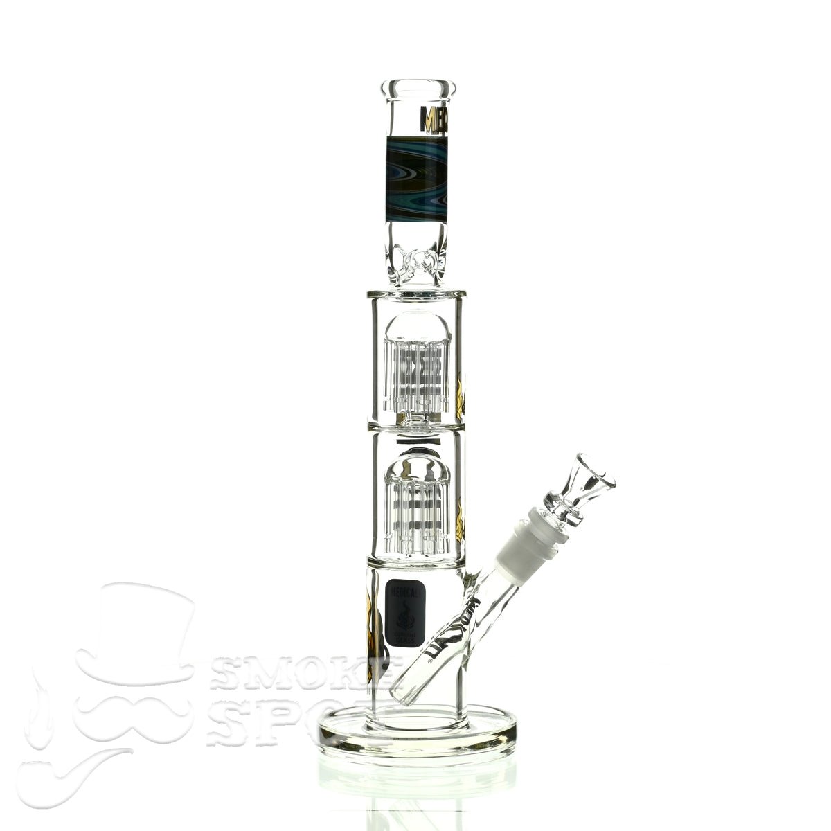 Medicali glass reversal 13 inch double stack 8 tree straight - Smoke Spot Smoke Shop
