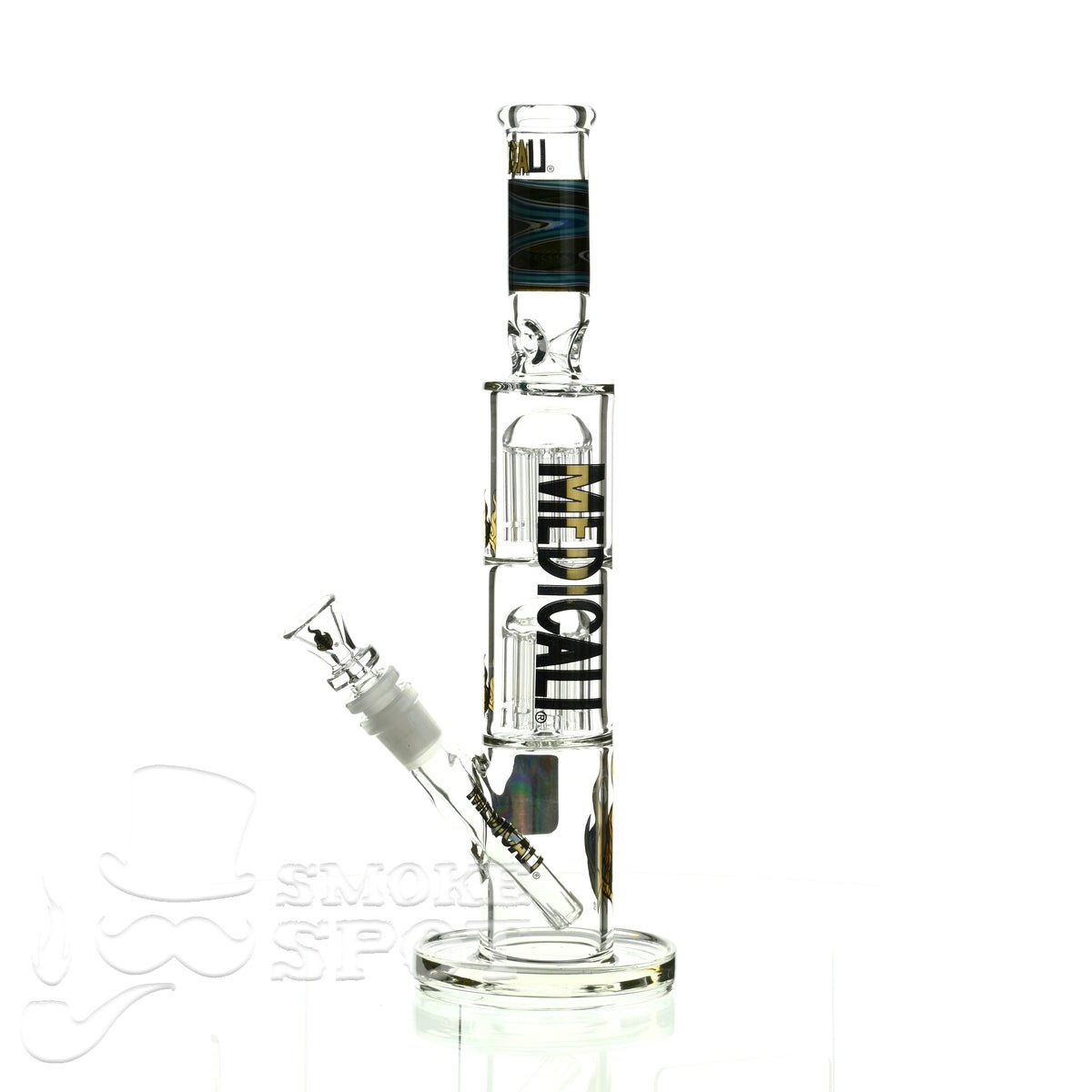 Medicali glass reversal 13 inch double stack 8 tree straight - Smoke Spot Smoke Shop