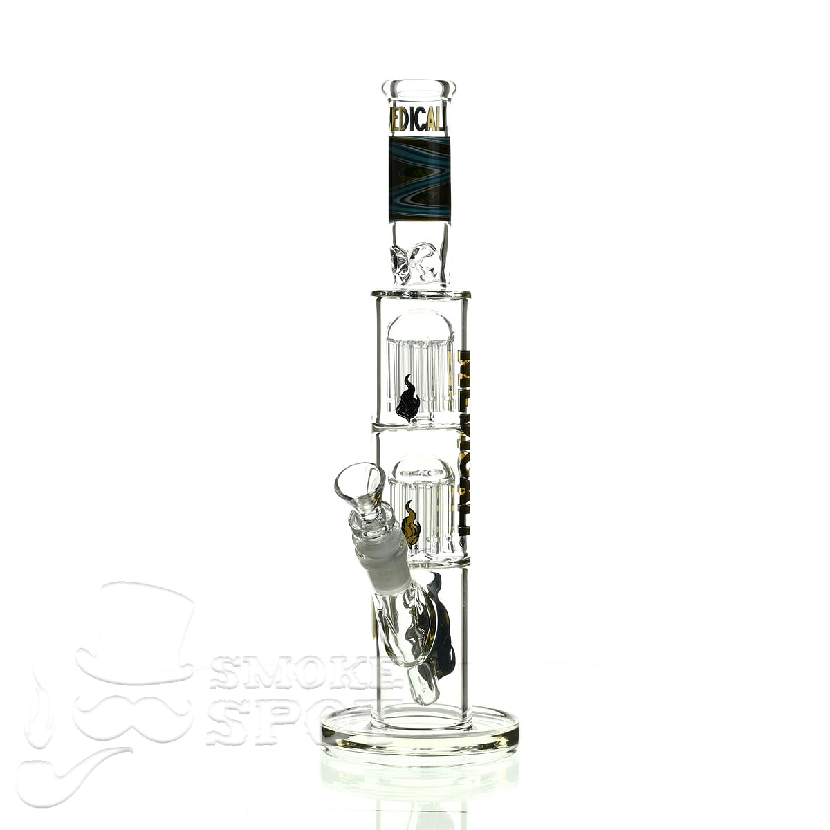 Medicali glass reversal 13 inch double stack 8 tree straight - Smoke Spot Smoke Shop